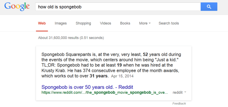 how old is spongebob search