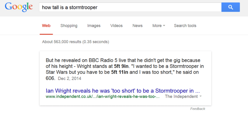 how tall is a stormtrooper