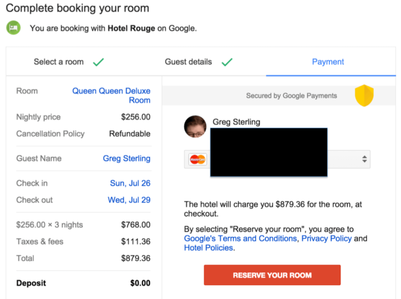 Google Hotel Booking