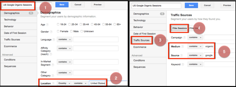 custom segments and alerts for seo us google