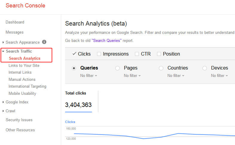 Search Analytics Reporting in GSC