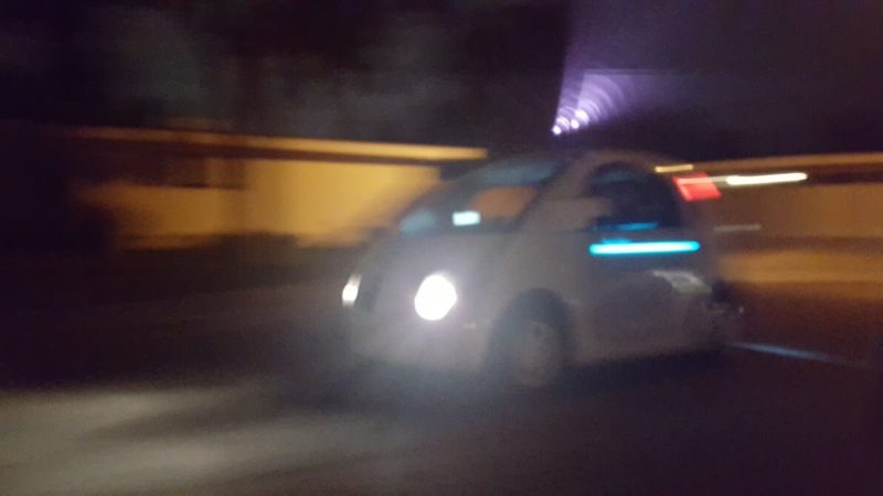 Google Driverless Car At Night