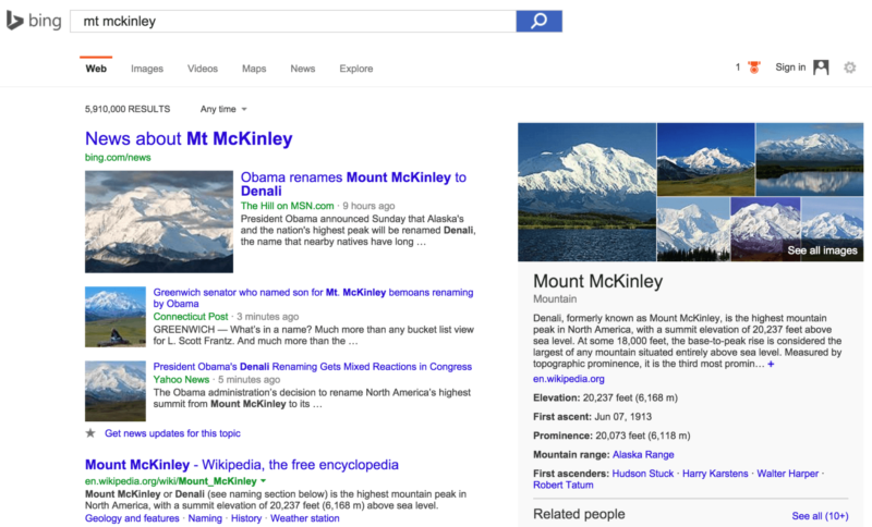 bing mt mckinley