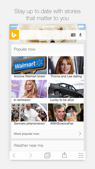 Bing iOS popular now
