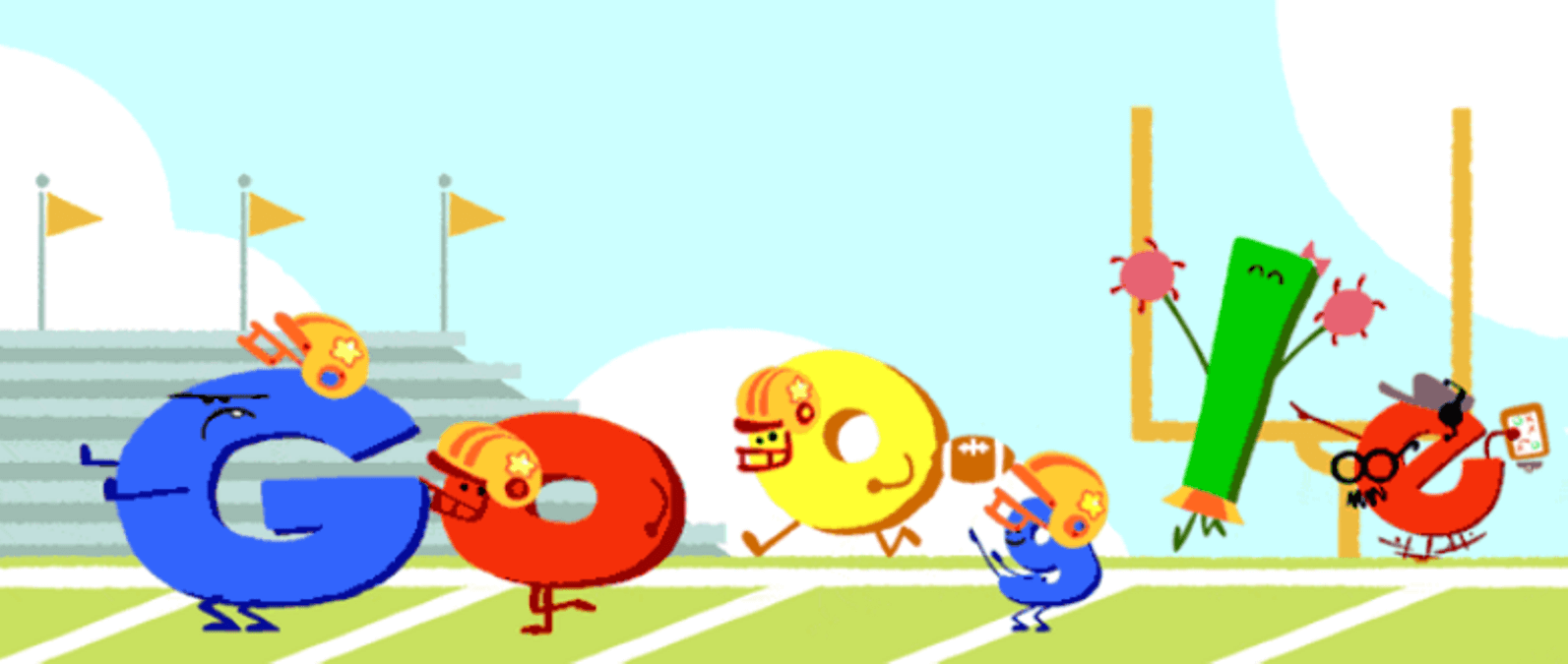 NFL Scores Google Doodle - Google Gameday Doodle Kickoff 