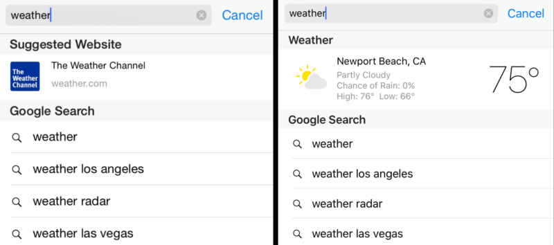 weather ios 8 v ios 9