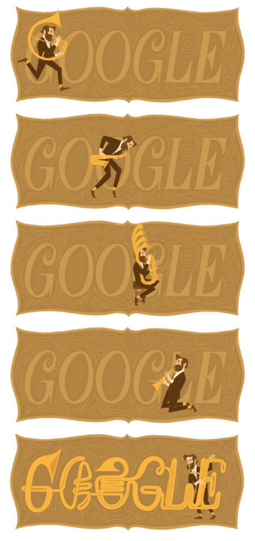 Adolph Sax Google doodle sketches