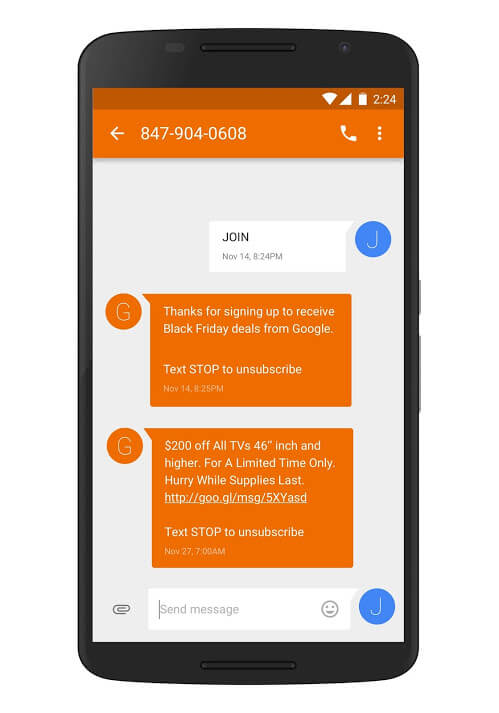 Google Is Promoting Holiday Shopping Deals Via Text Alerts