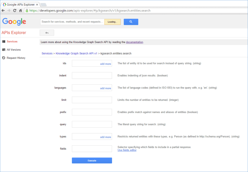 GUI-Google-Knowledge-graph-search-api