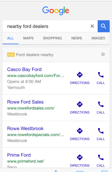 google mobile dealer ads