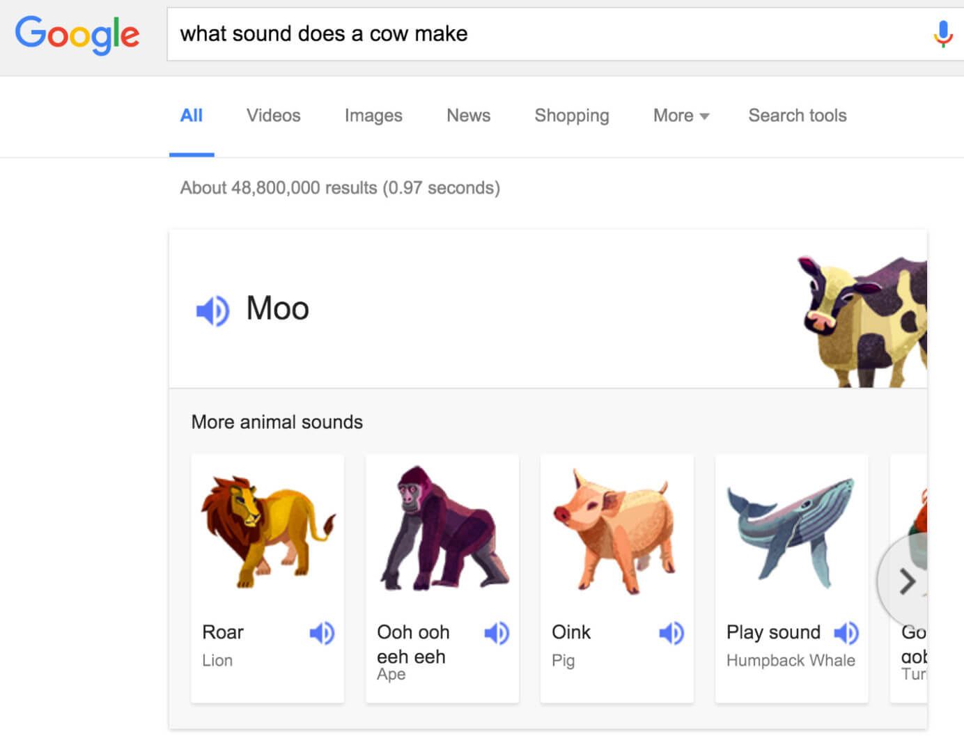 Google Adds 19 Animal Sounds To Search