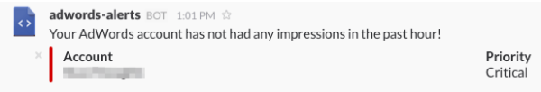 Sample Slack Alert