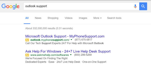 tech support ads google