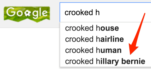 Google crooked hillary