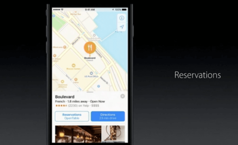 Apple Maps reservations