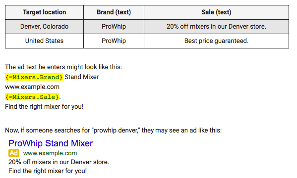 location insertion example