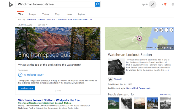 Bing's home page gets smart with trivia, quizzes & polls