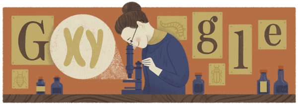google-logo-nettie-stevens-155th-birthday