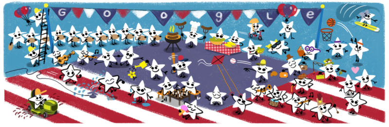 july 4 google doodle 2016