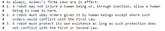 Yelp Asimov's Three Laws in robots.txt