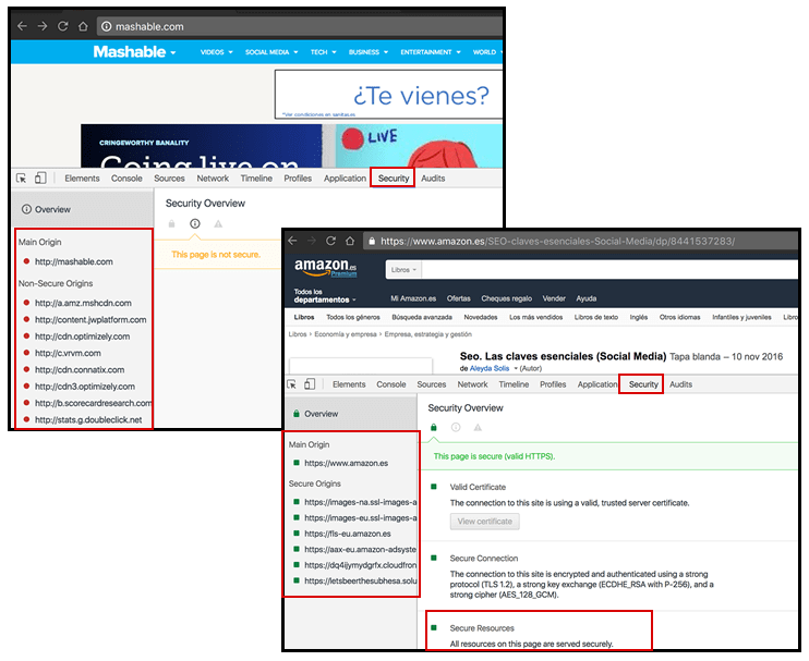 Secure Pages & Resources Validation Chrome DevTools