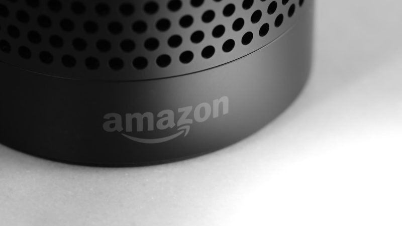 The base of Amazon Echo, a smart speaker home of voice agent Alexa