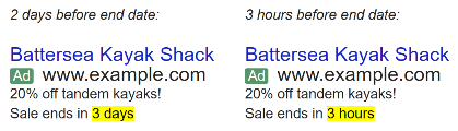 adwords countdown customizer example