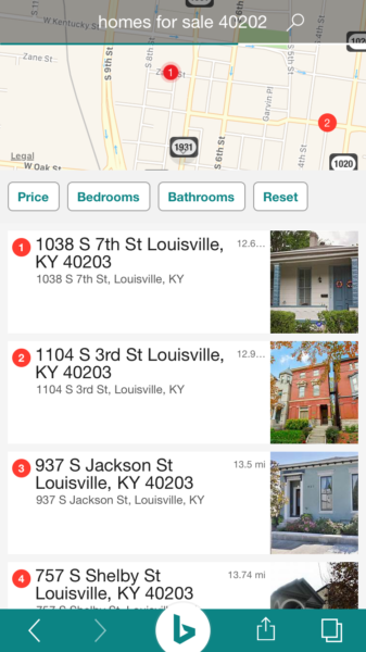 bing real estate search