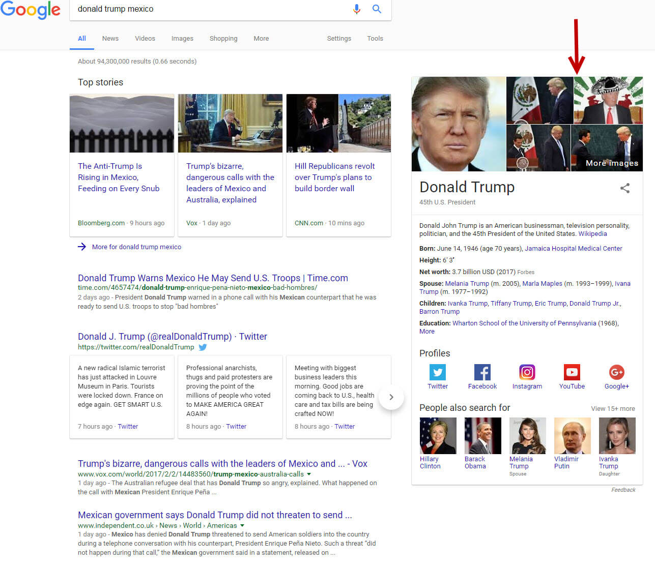 Donald Trump Mexico with Knowledge Graph