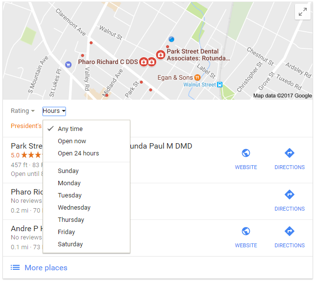 Google Maps Filter By Hours