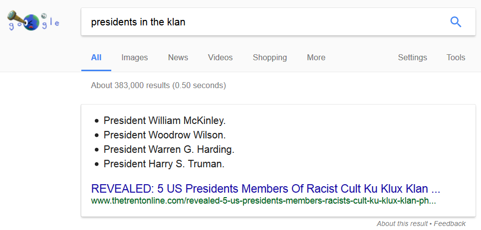 Presidents In The Klan Search