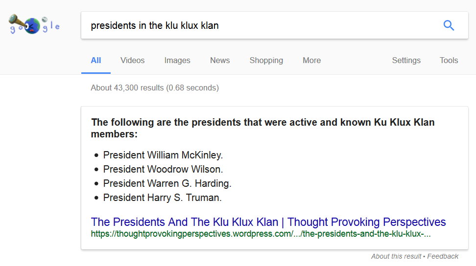 Presidents In The Klu Klux Klan Search