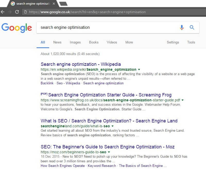 SEO on a google search - SEO - Forum