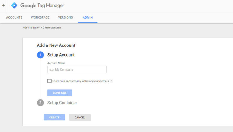 Set Up GTM Account