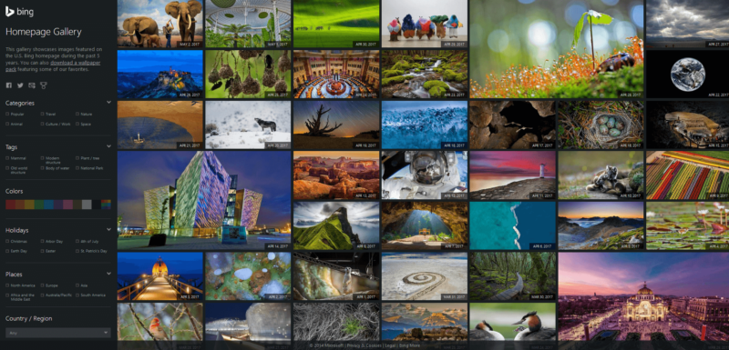 Bing Homepage Gallery