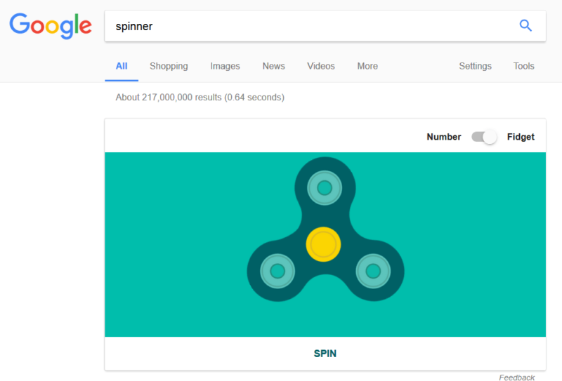 Google Catches Fidget Spinner Fever, Has One as an Easter Egg