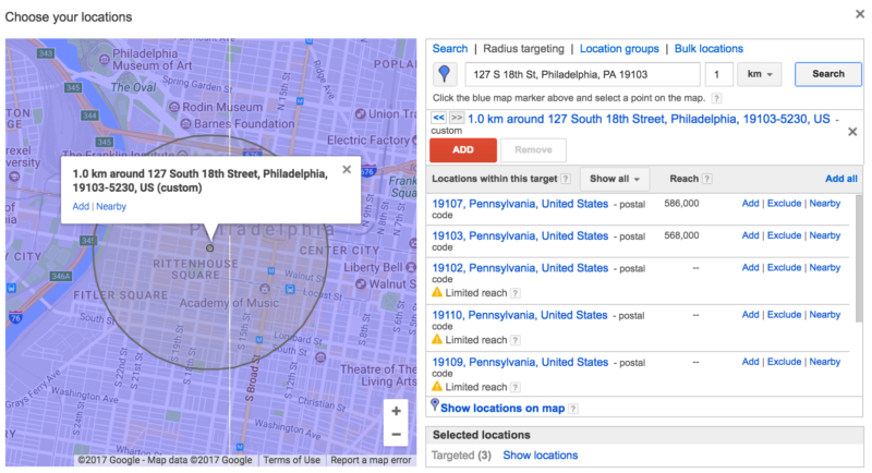 Example Radius Targeting