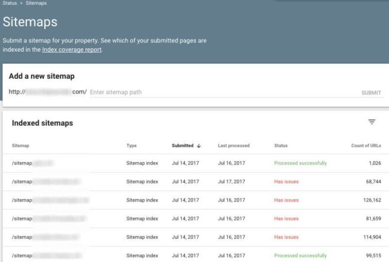 NewGSC SitemapsDashboard