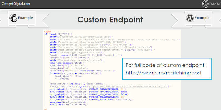 Custom Endpoint Required for AMP Post Forms