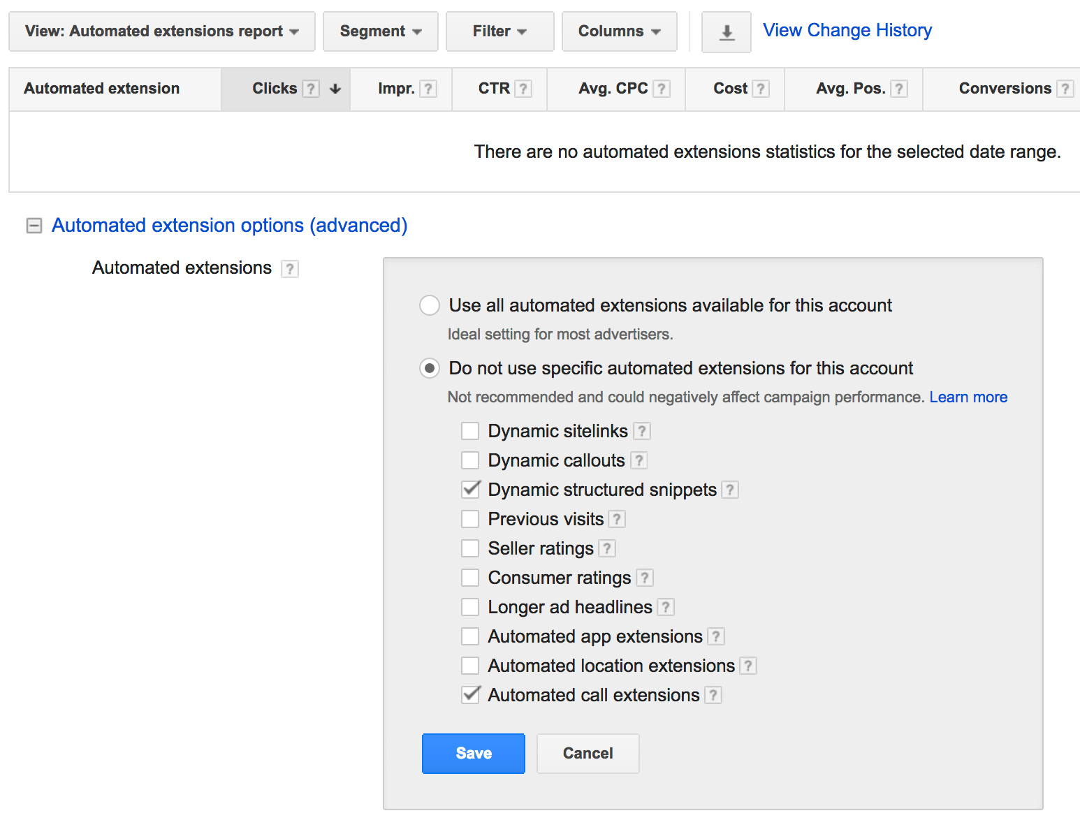 AdWords automated extensions 2