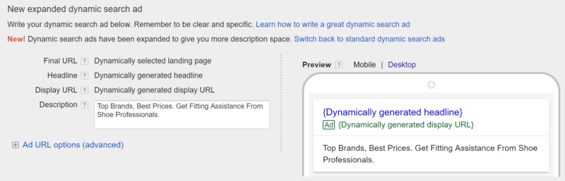 Google Adwords Dynamic Search Ads Expanded Text Ads