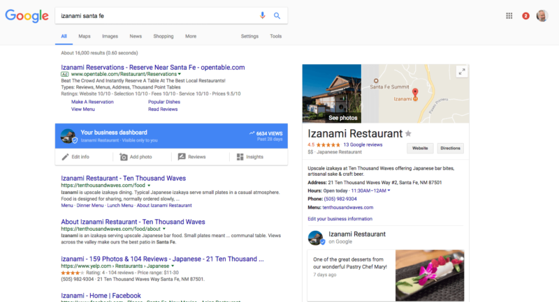 Google My Business In Serp Dash