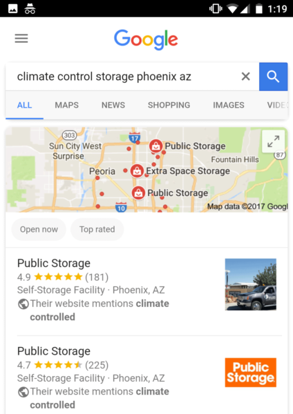 Google Local Website Mentions