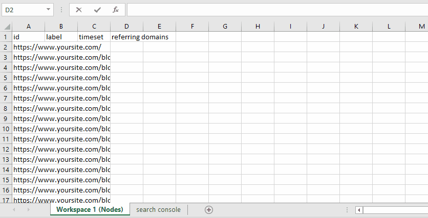 Add referring domains to nodes