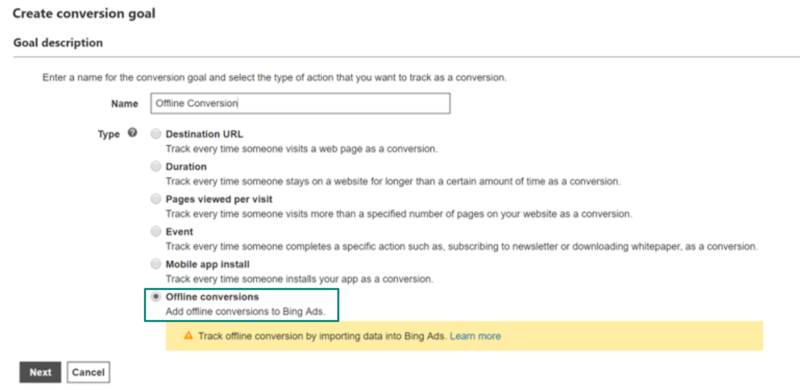 Bing Ads Offline Conversions