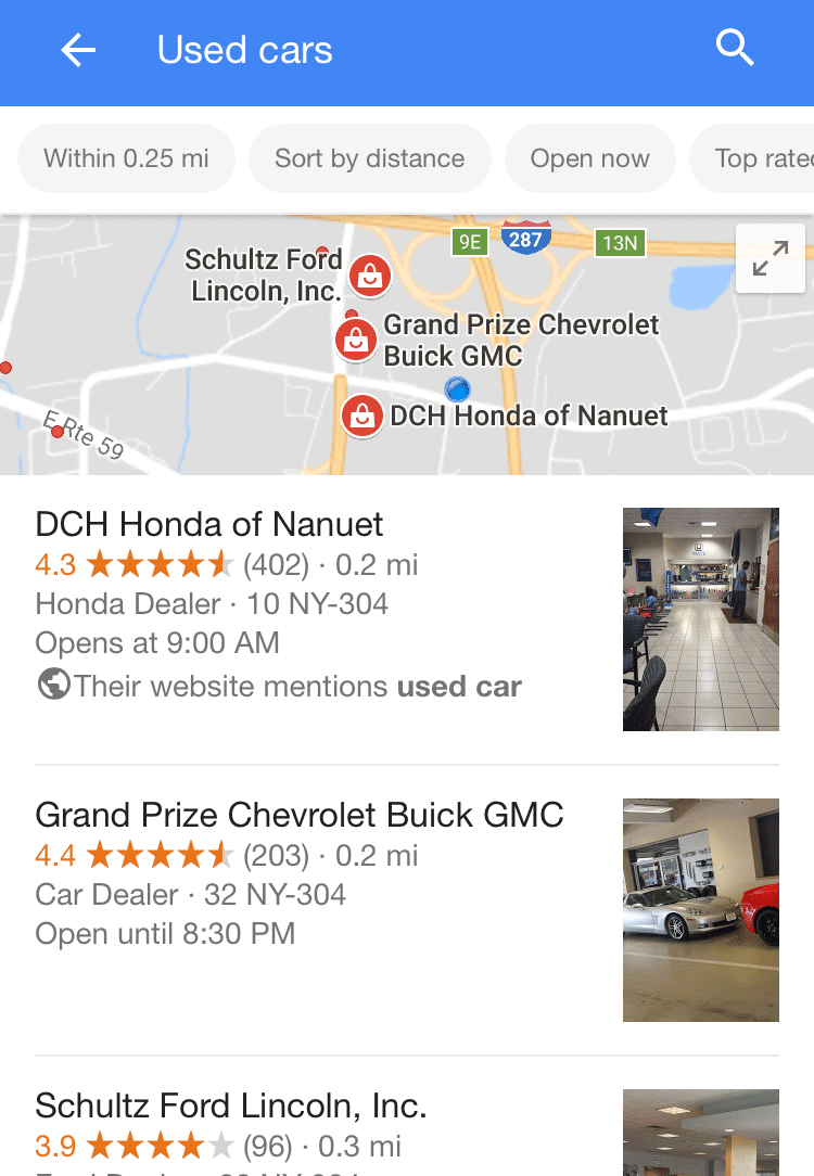 Google Website Mentions Local