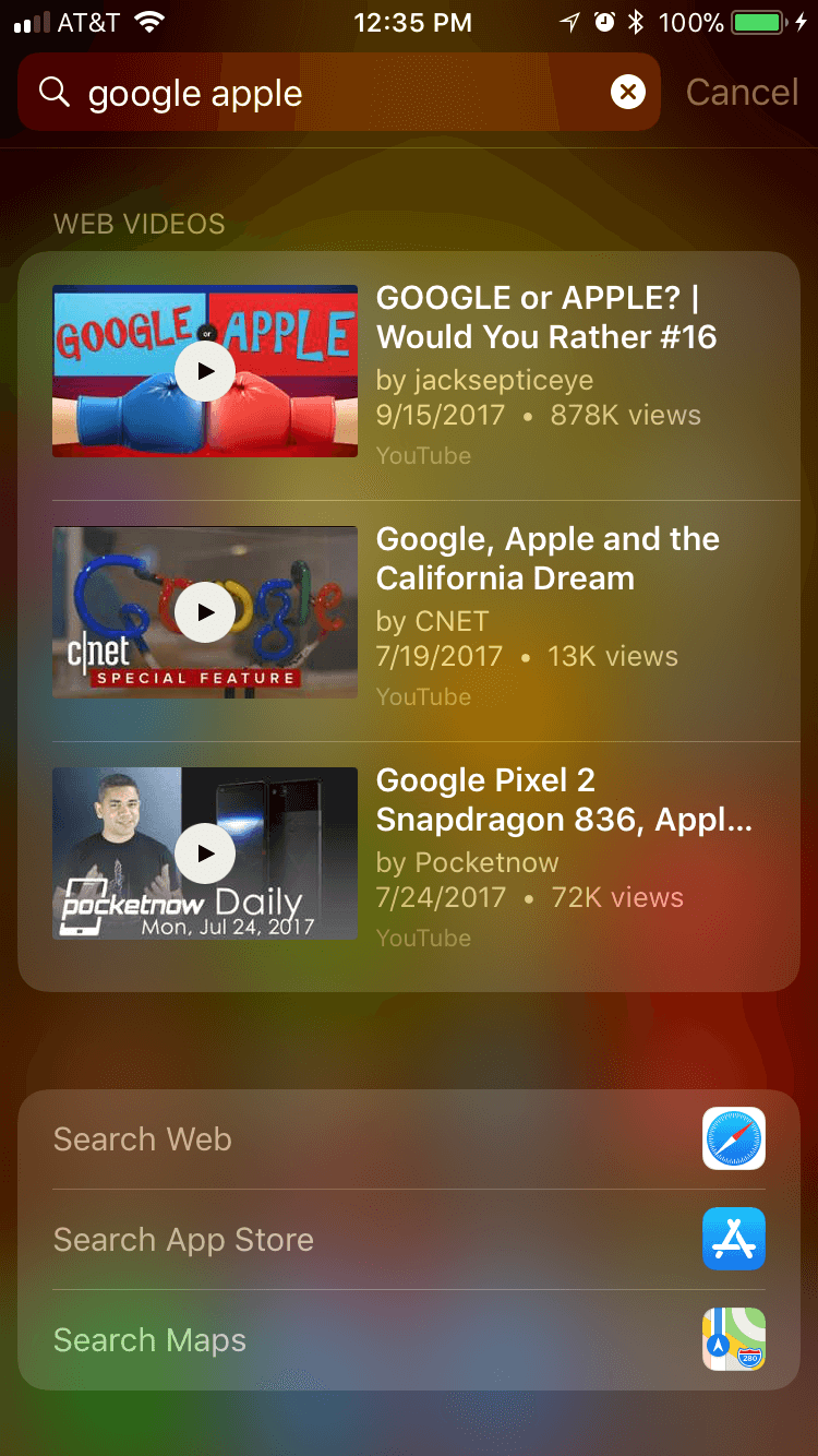 Ios Google Siri Results