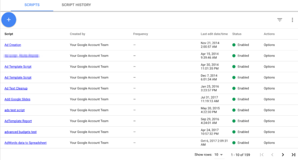 New AdWords Scripts Interface