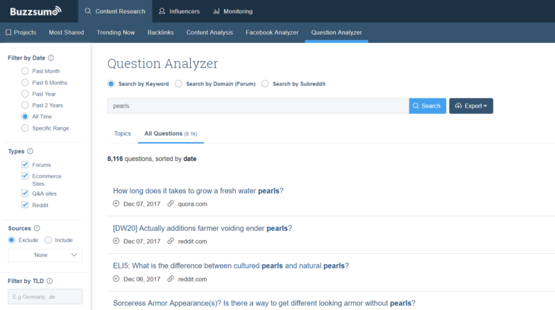 BuzzSumo Question Analyzer