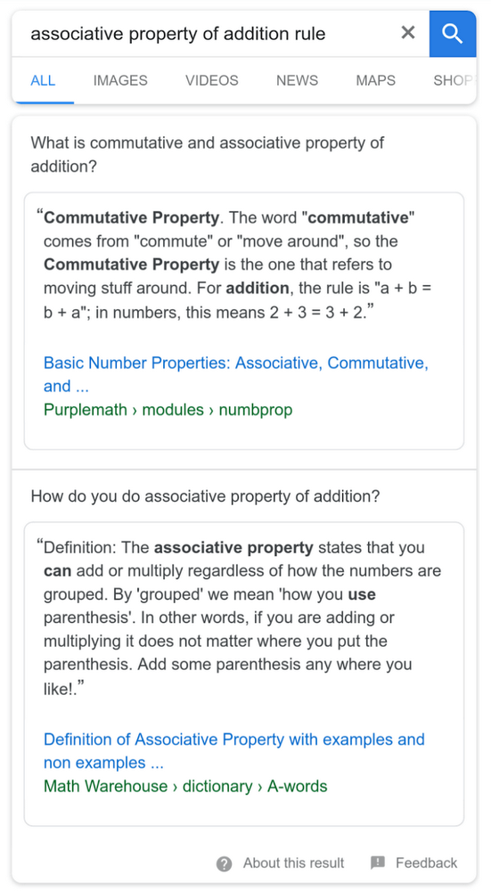 Featured Snippet Multi Faceted